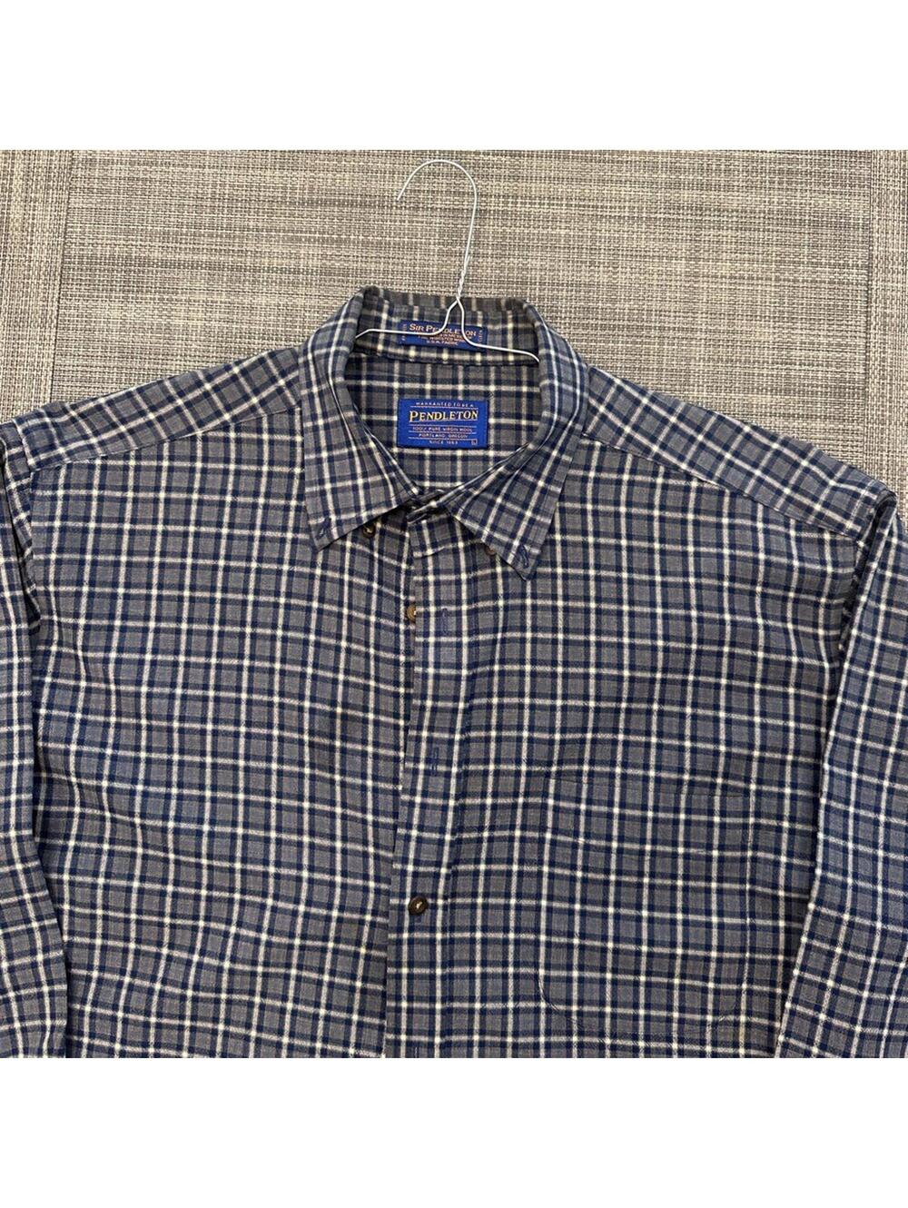 Pendleton Men's Blue Plaid wool Shirt Large